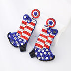 Independence Day Boot Seed Bead Earrings E8064