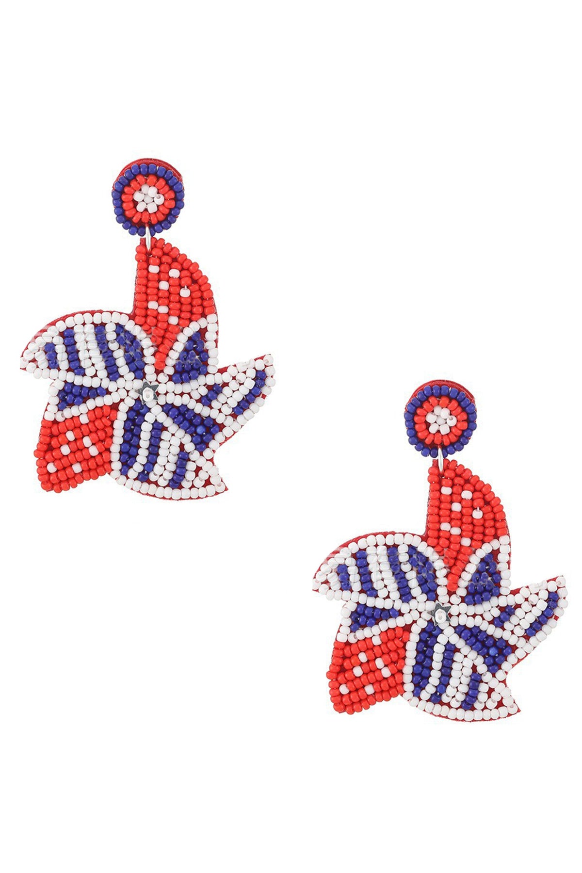Independence Day Windmill Seed Bead Earrings E8066