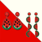 Three Seed Bead Tassel Earrings E8133