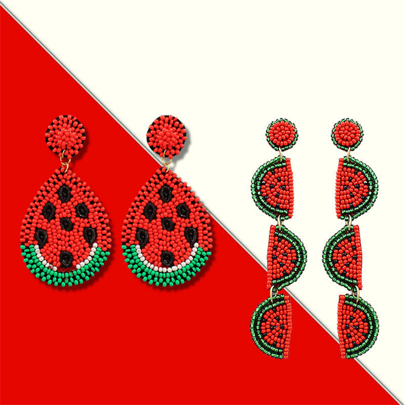 Three Seed Bead Tassel Earrings E8133