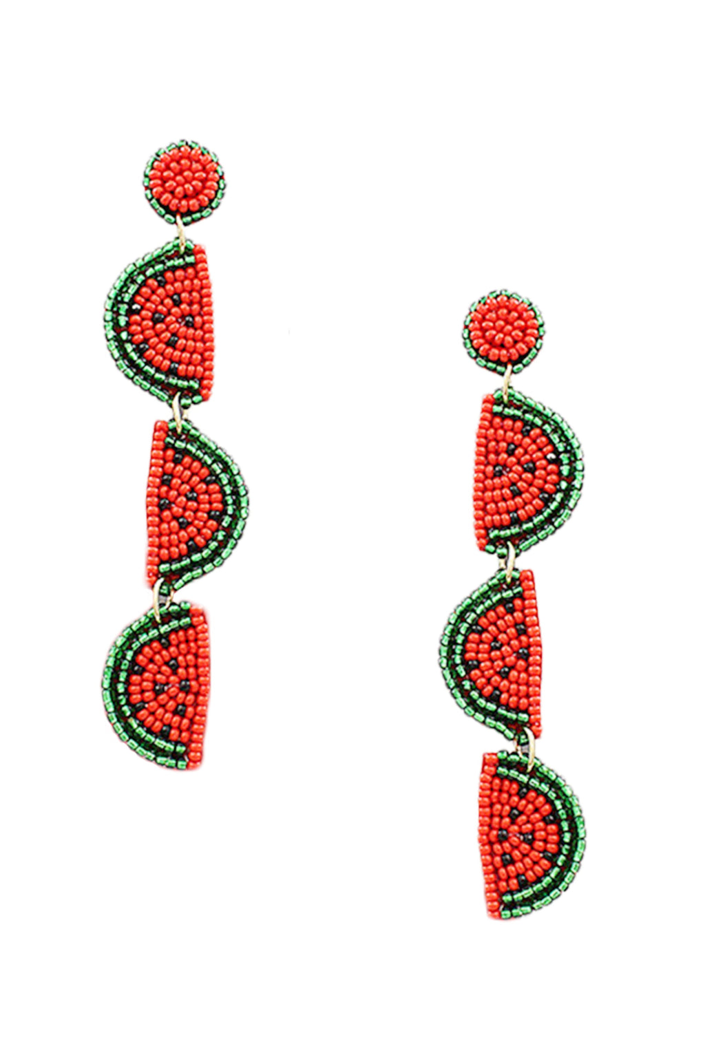 Three Seed Bead Tassel Earrings E8133