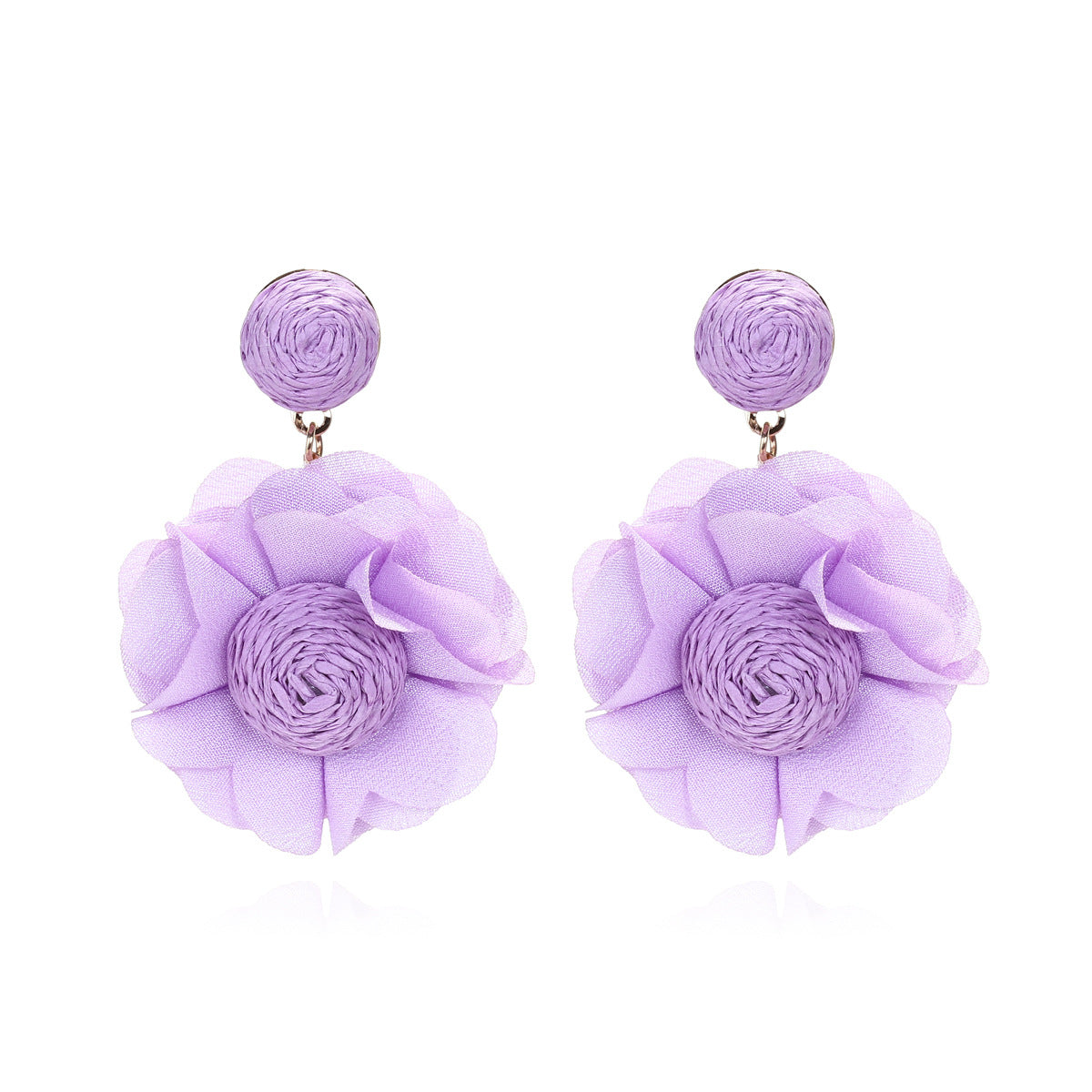 Flower Raffia Earrings E8143