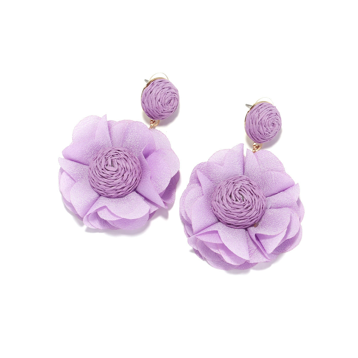 Flower Raffia Earrings E8143