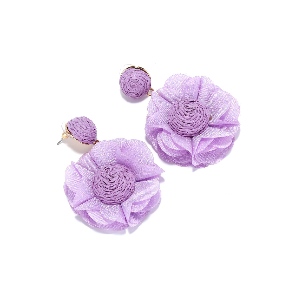 Flower Raffia Earrings E8143