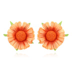 Flower Raffia Stud Earrings E8144