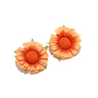 Flower Raffia Stud Earrings E8144