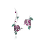 Rose Cubic Zirconia Asymmetrical Earrings E8171