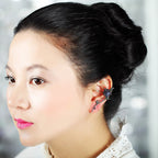 Rose Cubic Zirconia Asymmetrical Earrings E8171