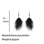 Skull Feather Tassel Earrings E8242