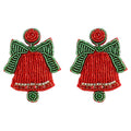 Christmas Bell Seed Bead Earrings E8275