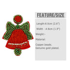 Christmas Bell Seed Bead Earrings E8275