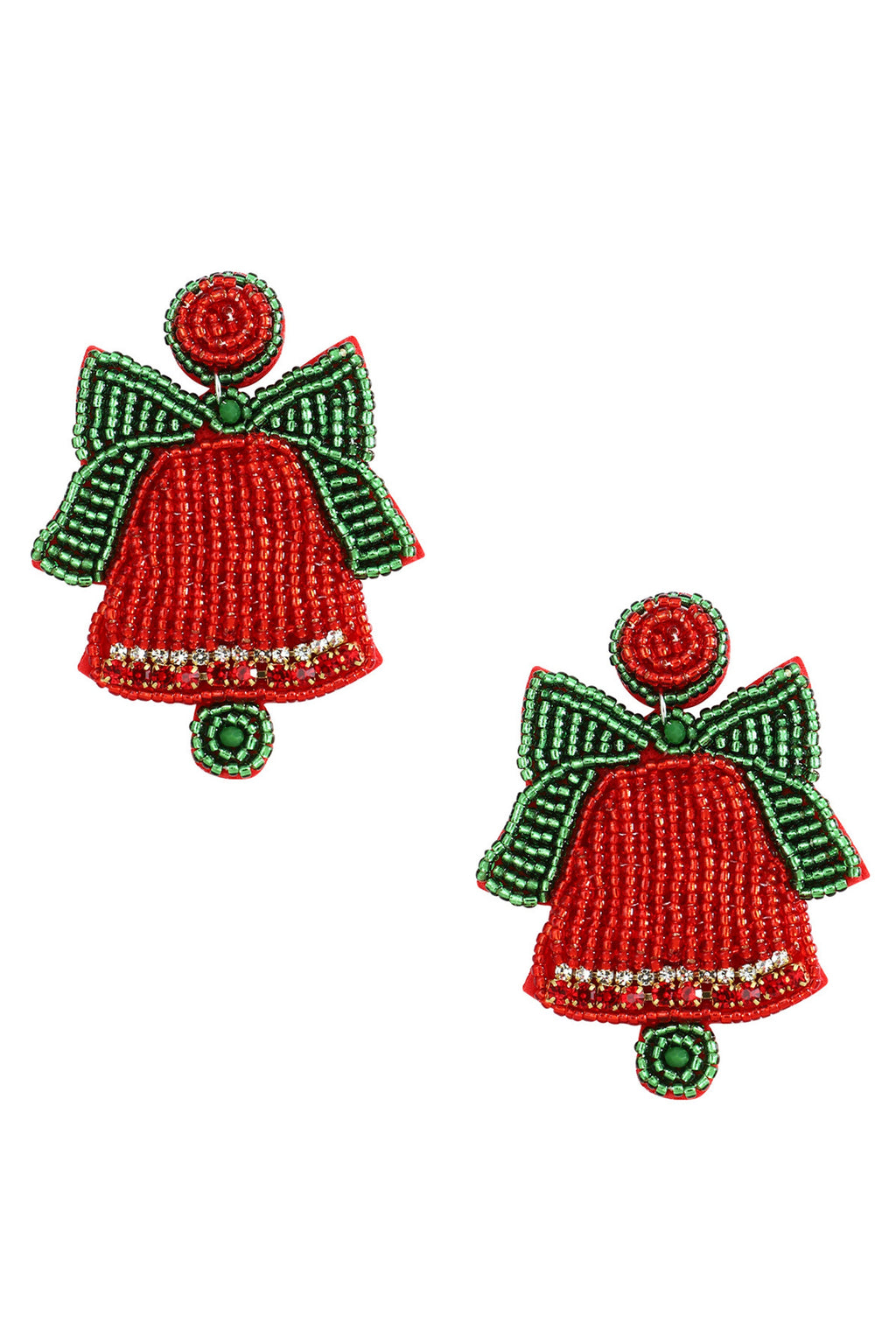 Christmas Bell Seed Bead Earrings E8275