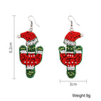 Christmas Cactus Seed Bead Earrings E8276