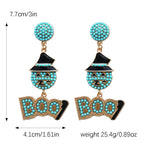 Pumpkin BOO Bead Earrings E8277