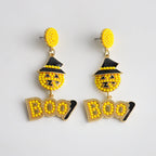 Pumpkin BOO Bead Earrings E8277