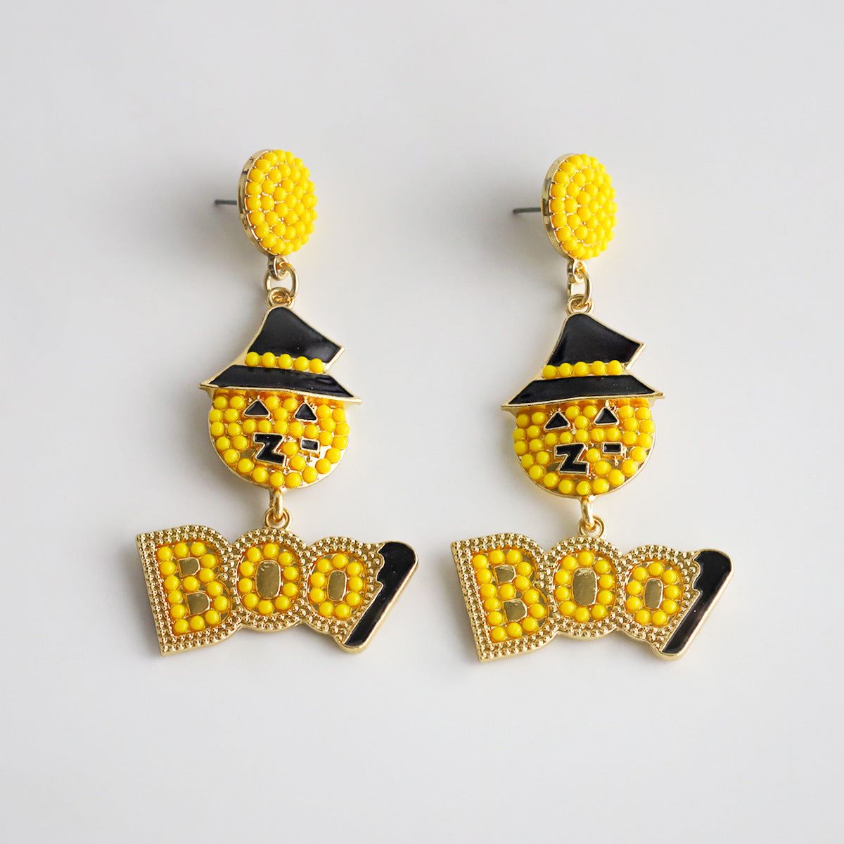 Pumpkin BOO Bead Earrings E8277
