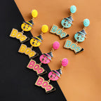 Pumpkin BOO Bead Earrings E8277