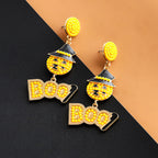 Pumpkin BOO Bead Earrings E8277