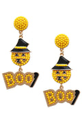 Pumpkin BOO Bead Earrings E8277