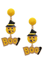 Pumpkin BOO Bead Earrings E8277