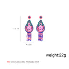 Floral Braided Seed Bead Tassel Earrings E8309