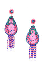 Floral Braided Seed Bead Tassel Earrings E8309