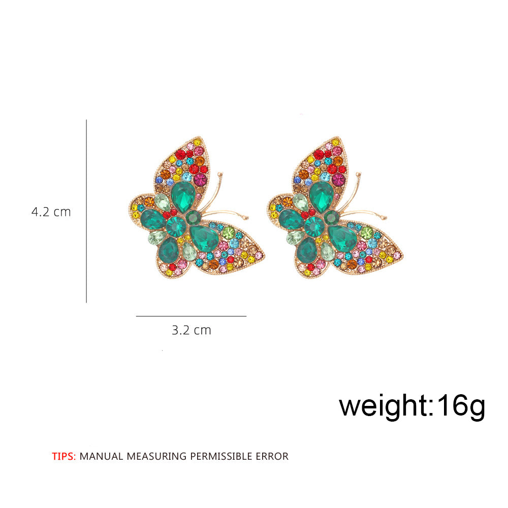 Butterfly Rhinestone Stud Earrings E8317