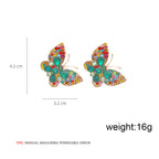 Butterfly Rhinestone Stud Earrings E8317
