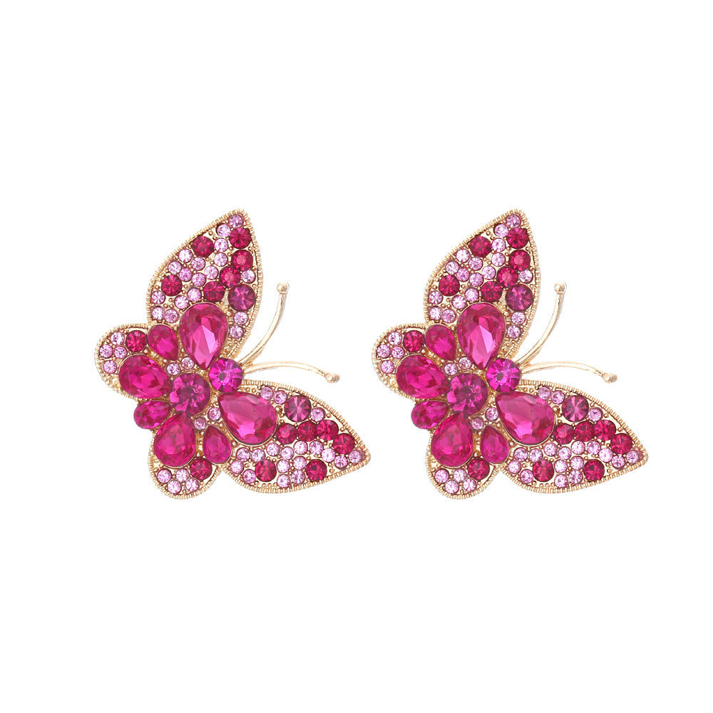 Butterfly Rhinestone Stud Earrings E8317