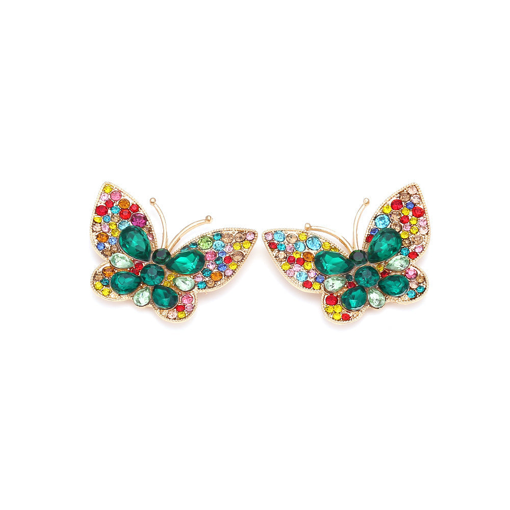Butterfly Rhinestone Stud Earrings E8317