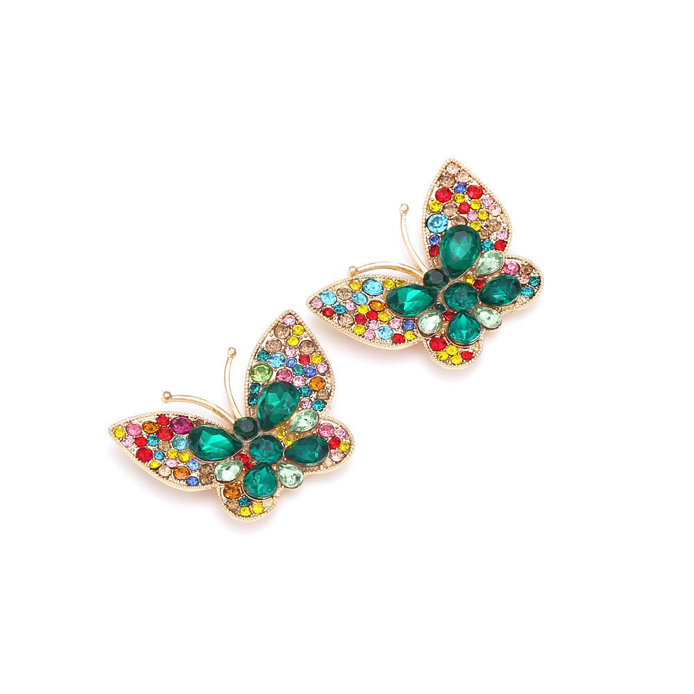 Butterfly Rhinestone Stud Earrings E8317