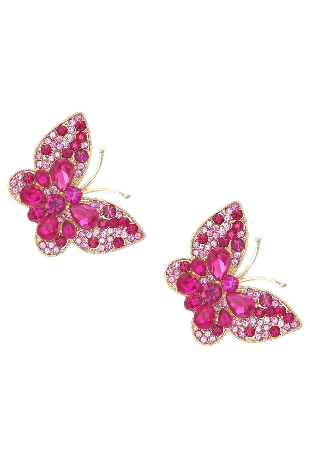 Butterfly Rhinestone Stud Earrings E8317