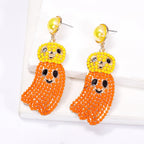 Pumpkin Ghost Bead Earrings E8330