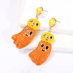 Pumpkin Ghost Bead Earrings E8330