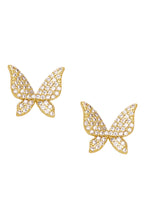 Butterfly Cubic Zirconia Stud Earrings E8353