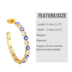 Evil Eye Cubic Zirconia Hoop Earrings E8359