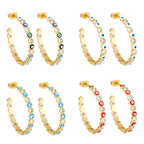 Evil Eye Cubic Zirconia Hoop Earrings E8359