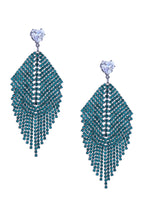 Leaf Tassel Rhinestone Earrings E8384