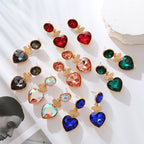 Geometry Heart Glass Drill Earrings E8405