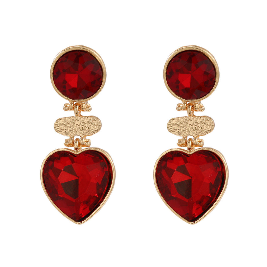 Geometry Heart Glass Drill Earrings E8405