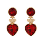 Geometry Heart Glass Drill Earrings E8405