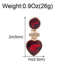 Geometry Heart Glass Drill Earrings E8405