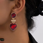 Geometry Heart Glass Drill Earrings E8405