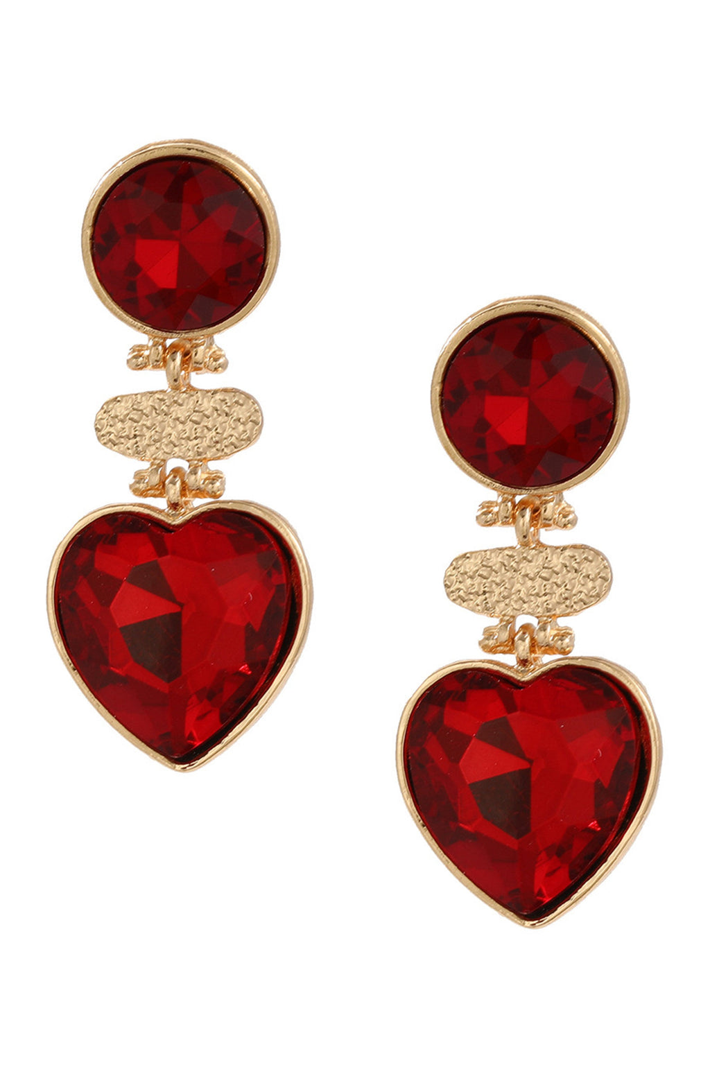 Geometry Heart Glass Drill Earrings E8405