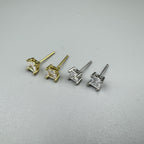4MM Square Cubic Zirconia Stud Earrings E8429