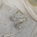 Cubic Zirconia Flower Earrings E8687
