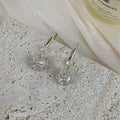 Cubic Zirconia Flower Earrings E8687