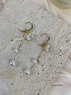 Cubic Zirconia Flower Earrings E8689