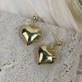 18K Gold Plated Medium Heart Shape Earrings E8705
