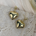 18K Gold Plated Medium Heart Shape Earrings E8705